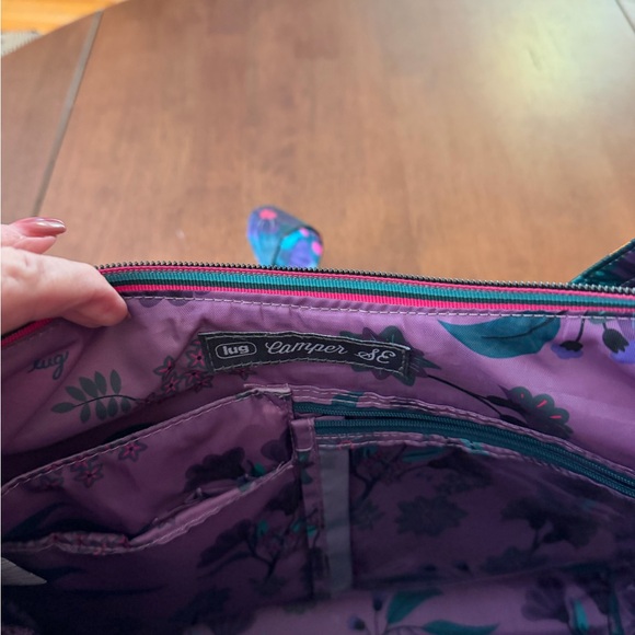 Lug Floral Quilted Shoulder Bag - Teal and Pink - Picture 6 of 7